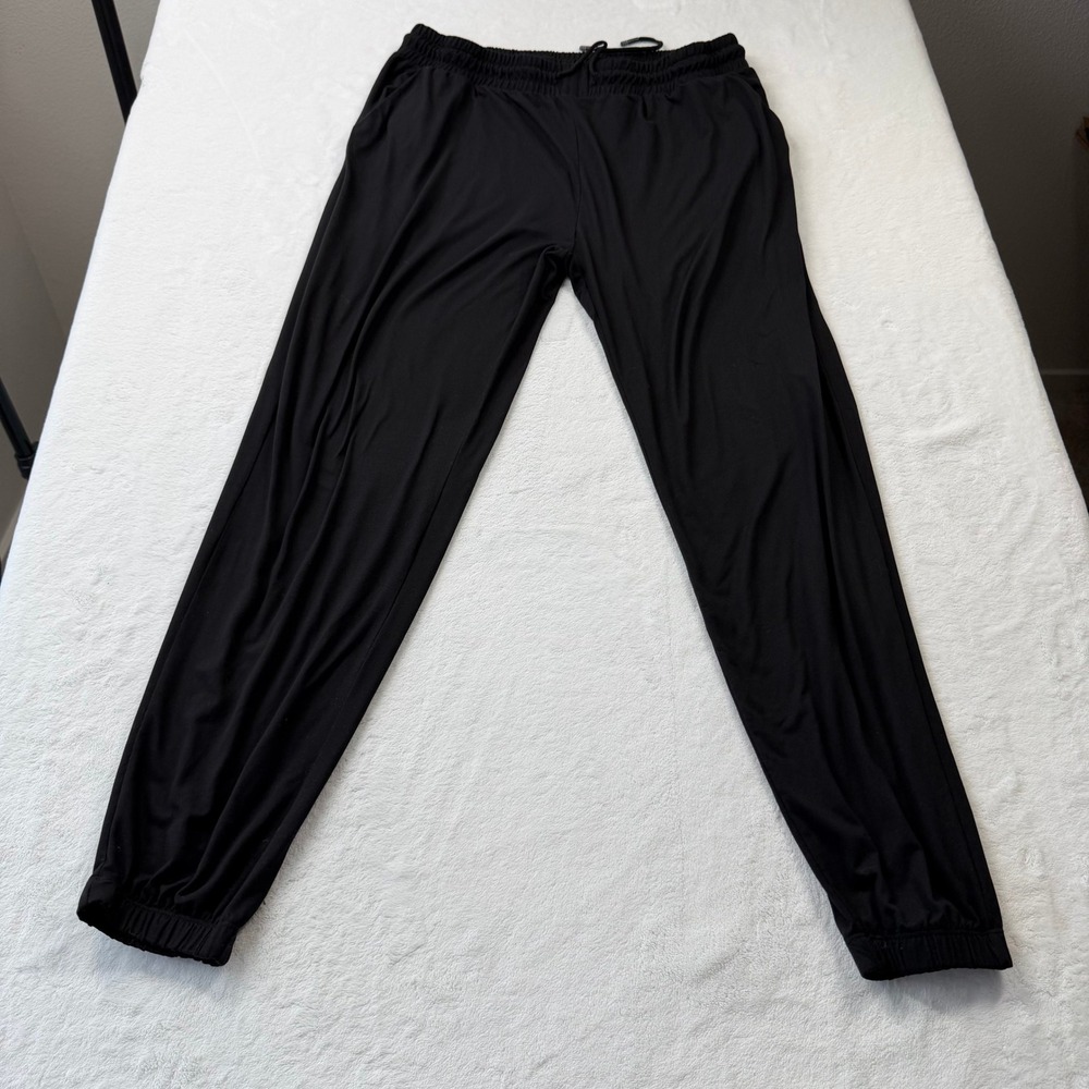 Suzette Collection Joggers Womens XL Black Good Elastic Waist Drawstring Cuffs